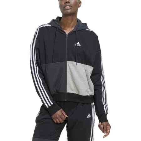 Adidas Women's Sweatshirt W Cb B Fz Hodie Grey Black HC8833 - Adidas