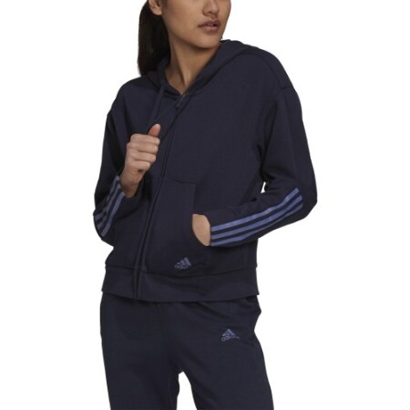 Adidas Women's Sweatshirt W Dk Fz Hoodie Blue - Adidas