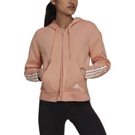 Adidas Women's Sweatshirt W Dk Fz Hoodie Peach H07804 - Adidas