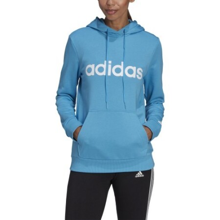 Adidas Women's Sweatshirt W Lin Ft Hoodie Blue HE9359 - Adidas
