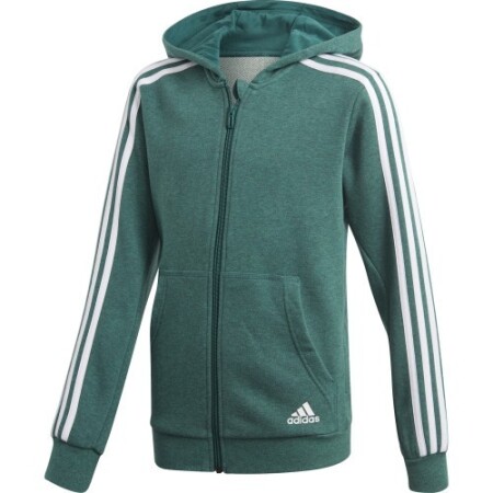 Adidas Youth Sweatshirt Yb 3S Fz Hoodie Green - Adidas
