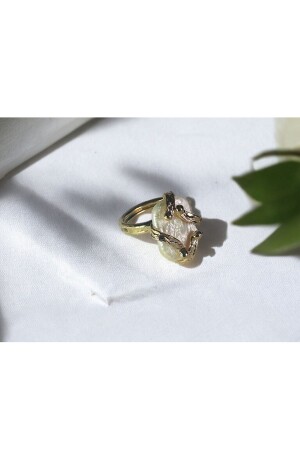 Adjustable Handmade Natural pearl Gold plated ring - Miazya