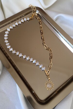 Adjustable Pearl Sun Pendant Necklace - Histakı