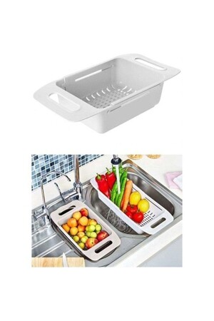 Adjustable Sink Strainer Long Short Adjustable Sink for Washing Fruits, Vegetables and Salads - Onbeşmarkt
