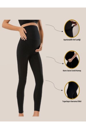 Adjustable Waist Flexible Black Maternity Tights - Worldofoutdoor