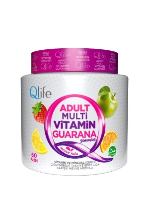 Adult Multivitamin Guarana Gummies 60 Chewable Tablets Q-life905 - Q LİFE
