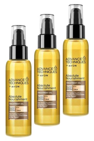 Advance Techniques Argan ve Hindistan Cevizi Yağı İçeren Saç Bakım Yağı 100 Ml. Üçlü Set - Avon