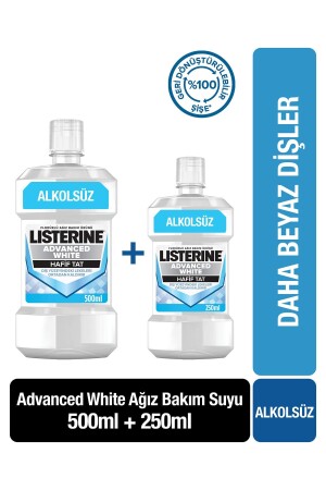Advanced White Light Taste Alcohol-Free Mouth Care Water 500 ml + 250 ml Set - Listerine