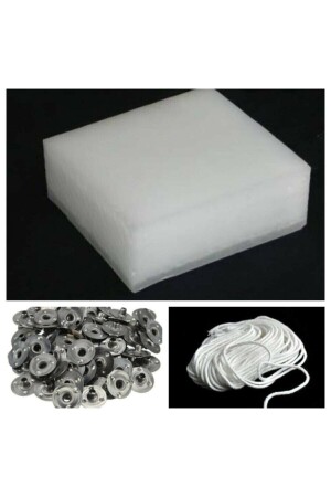 Advantage Package Paraffin 1kg- Wick 5mt- Snaps 50 Pieces- Candle Making Materials Set- Hobby Set - Otantik