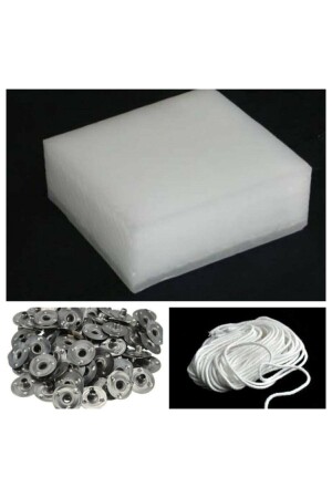 Advantage Package Paraffin 1kg- Wick 5mt- Snaps 50 Pieces- Candle Making Materials Set- Hobby Set - Nettens