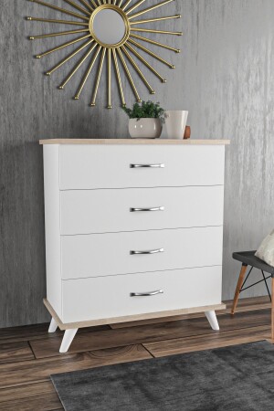 Ae-1047 Artemis White Dresser with 4 Drawers ARTEMİS1047 - Aeka
