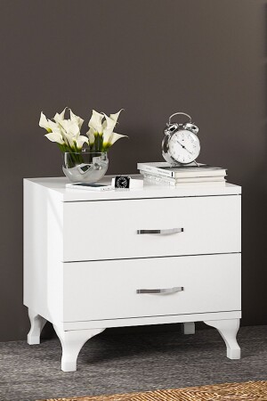 Ae-2022 London White 2 Drawer Nightstand Dresser LNDN123 - Aeka