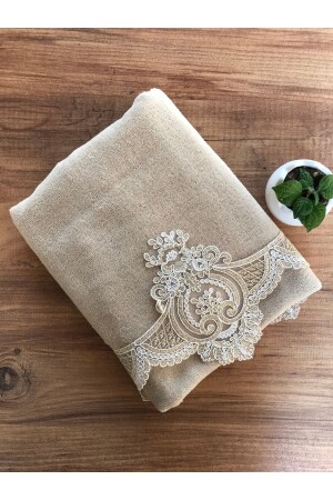 Afet Velvet Towel Cappuccino CBZZX - Çeyiz Bahçesi