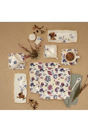 Afife 32 Piece Breakfast Set for 6 Persons Square 153. 03. 08. 0519 - Karaca