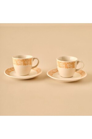 Africana Porzellan-Set mit 2 Kaffeetassen braun (90 cc) 28252 - Bella Maison