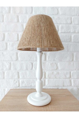 Ägäischer weißer Lampenschirm mit Holzbeinen RN280001 - RETRO NOW