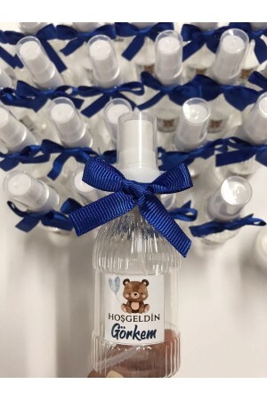 Age Birthday Engagement Balloon with Name and Teddy Bear Figure Cologne Bottle (20 Empty Bottles Without Cologne) 50cc - Sandal Hediyelik