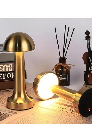 Agl-009g Decorative Metal Gold Mushroom Wireless Table Lamp LED 5v 3colors - Aron Girişim