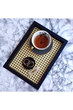 Agnes Rattan Hazeran Black Tray R01 - Rattan Special