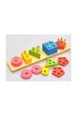 Ahşap 5'li Geometri Geçirme - Wooden Toys