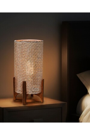 Ahşap Abajur Kahve Modern Şık Yatak Odası Salon Masa Lambası - Eflightdesign