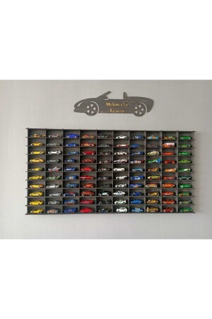 Autoregal aus Holz, 100 Stück, dekorativ, antikschwarz, 1/64 (geeignet für Hotwheels und Matchbox-Autos) - Crdesign