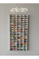 Ahşap Araba Rafı 100'lü Dikey Beyaz Renk (hotwheels Ve Matcbox Arabaları Için Uygundur) 170702 - CrDesign