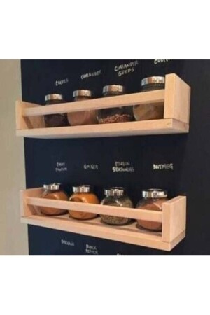 Ahşap Baharatlık - Baharat Rafı 2'li-duvar Rafı ikili raf - çevik ticaret