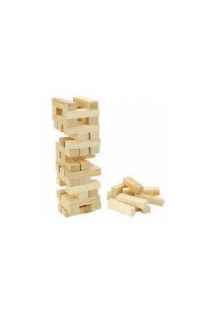 Ahşap Denge Oyunu Jenga 54 Parça Kayın Ağacından 23x7cm Büyük Boy Janga Oyunu Ahşap Kule Gökdelen - İstoç Türk