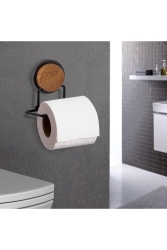 Ahşap Desenli Magic Fix Sihirli Yapışkan Siyah Wc Kağıtlık MGS-703W - Okyanus Home