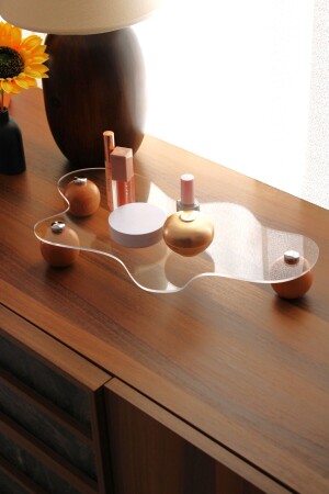 Ahşap Top Ayaklı Pinterest Şeffaf Organizer Düzenleyici Stant Mutfak Organizer Düzenleyici - Zayah Home