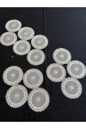 Ahsen 3 Piece Runner Table Cloth Living Room Set ÇNAHSMÖ - Çeyiz Bahçesi