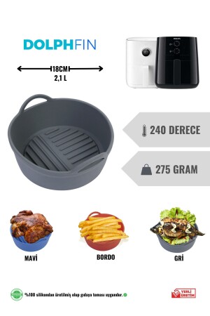 Air Fryer Silicone Baking Container Food and Cake Mold Special Design Compatible with Xiaomi 3,5l and Philips 4,1l SMRT-701 - DolphFin