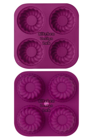 Airfryer Purple 4-Piece Silicone Mini Cake Mold - Muffin Mold 4-Mold Cupcake Mold 16cm Heart-shaped Cake Mold 4-Piece Purple - Kitchen Design Lab