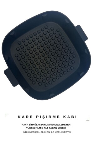 Airfryer Raised Airflow Base Silicone Square Baking Mold AFR009 - harım