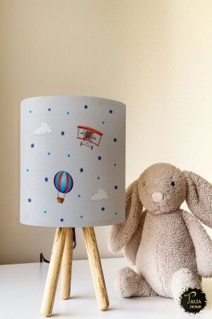 Airplane Patterned Children's Room Lampshade Table Lamp TLAB-008 - Talia Home