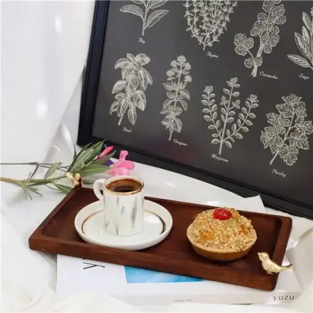 Akayev Ahşap 30x14 Cm Altın Kuş Sunum Tabağı - Akayev