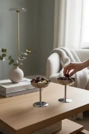 Akayev Aurea 2li 10 Cm Çelik Ayaklı İkramlık,Çerezlik ve Sunumluk - Akayev