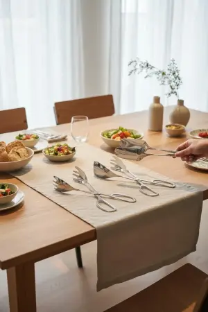 Akayev Aurea 3lü Premium Pasta Salata Makarna Maşa Takımı - Akayev