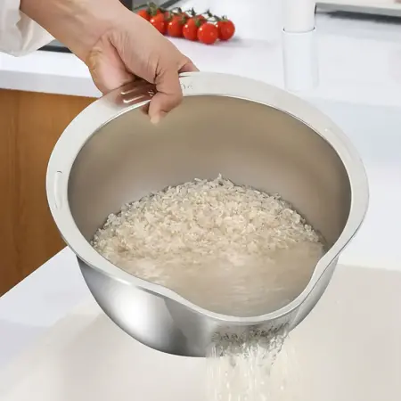 Akayev Çelik Süzgeç ve Yıkama Kabı 27 cm - Akayev