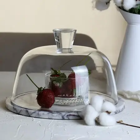 Akayev Marble 25 cm Lilac Glass Dome - Akayev