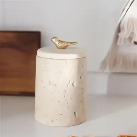 Akayev Marble Travertine Bird Spice Rack - Akayev