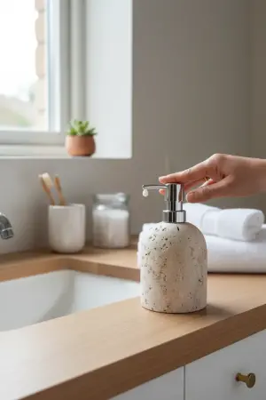 Akayev Mermer Traverten Gümüş Banyo, Mutfak Sıvı Sabunluk - Akayev