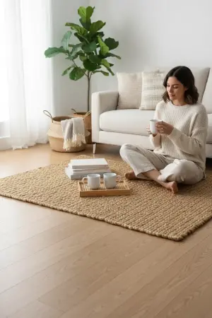 Akayev Nature Jute Woven Rectangular Rug 150x100 cm - Akayev
