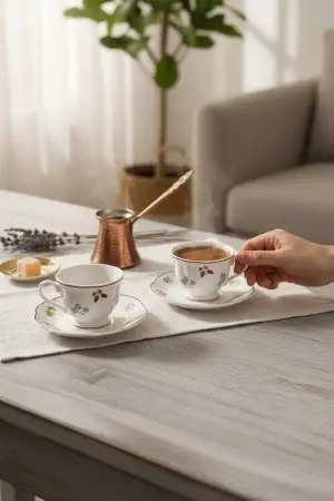Akayev Petite Fleur 2li Porselen Kahve Fincan Seti - Akayev