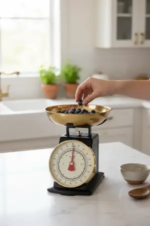 Akayev Retro Analog Kitchen Scale - Black Body, Gold Bowl - Akayev