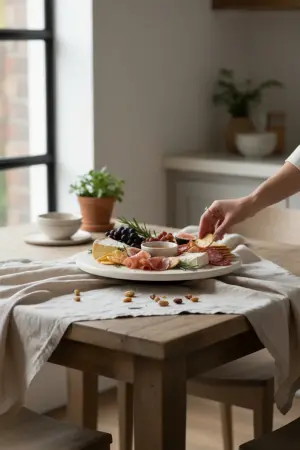 Akayev Traverten 30 Cm Döner Standlı Sunumluk - Akayev
