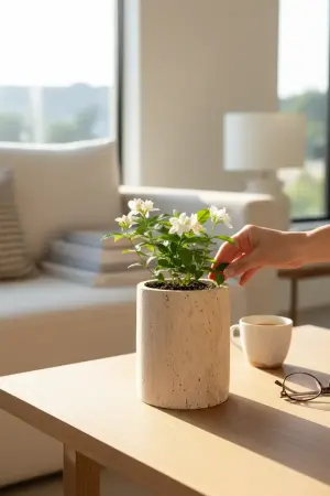 Akayev Traverten Saksı 17 Cm - Akayev