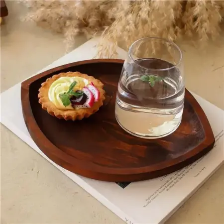 Akayev Wooden Eye 26 cm Serving Plate - Akayev