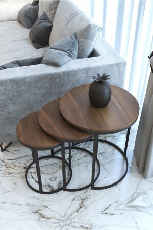 Akb Concept Nesting Coffee Table - Walnut Chipboard CPRS1070 - CAPRİDOS MOBİLYA